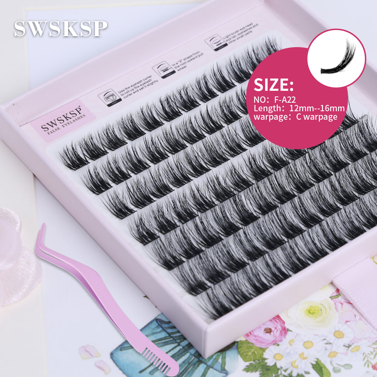 DIY C-Curl Lash Cluster Kit 12–16mm