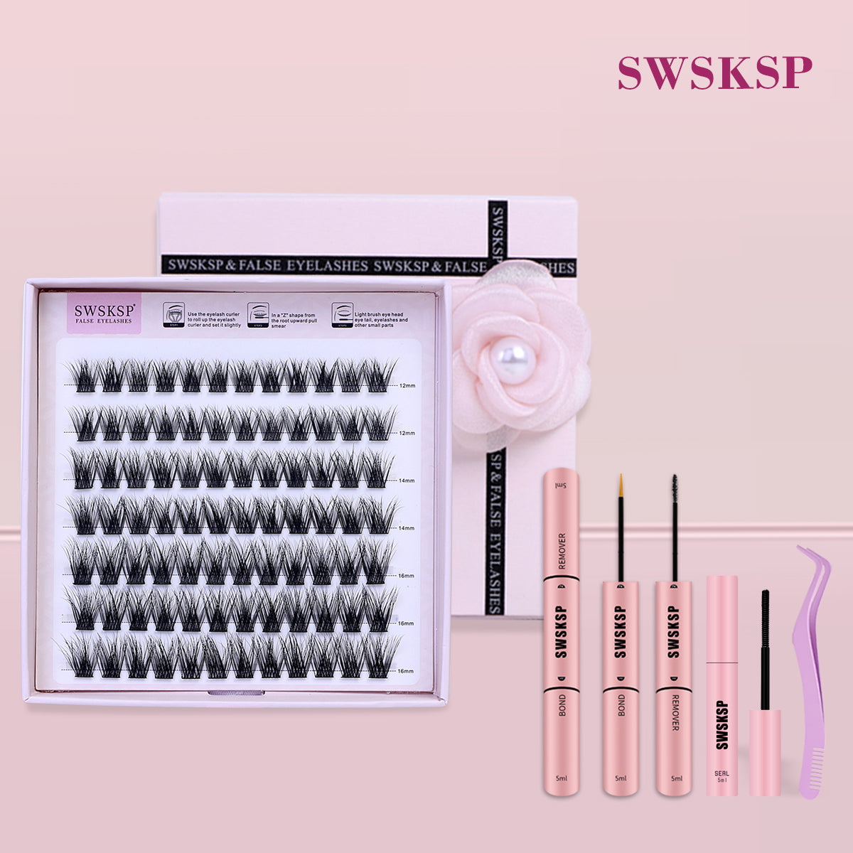 DIY C-Curl Lash Cluster Kit 12–16mm