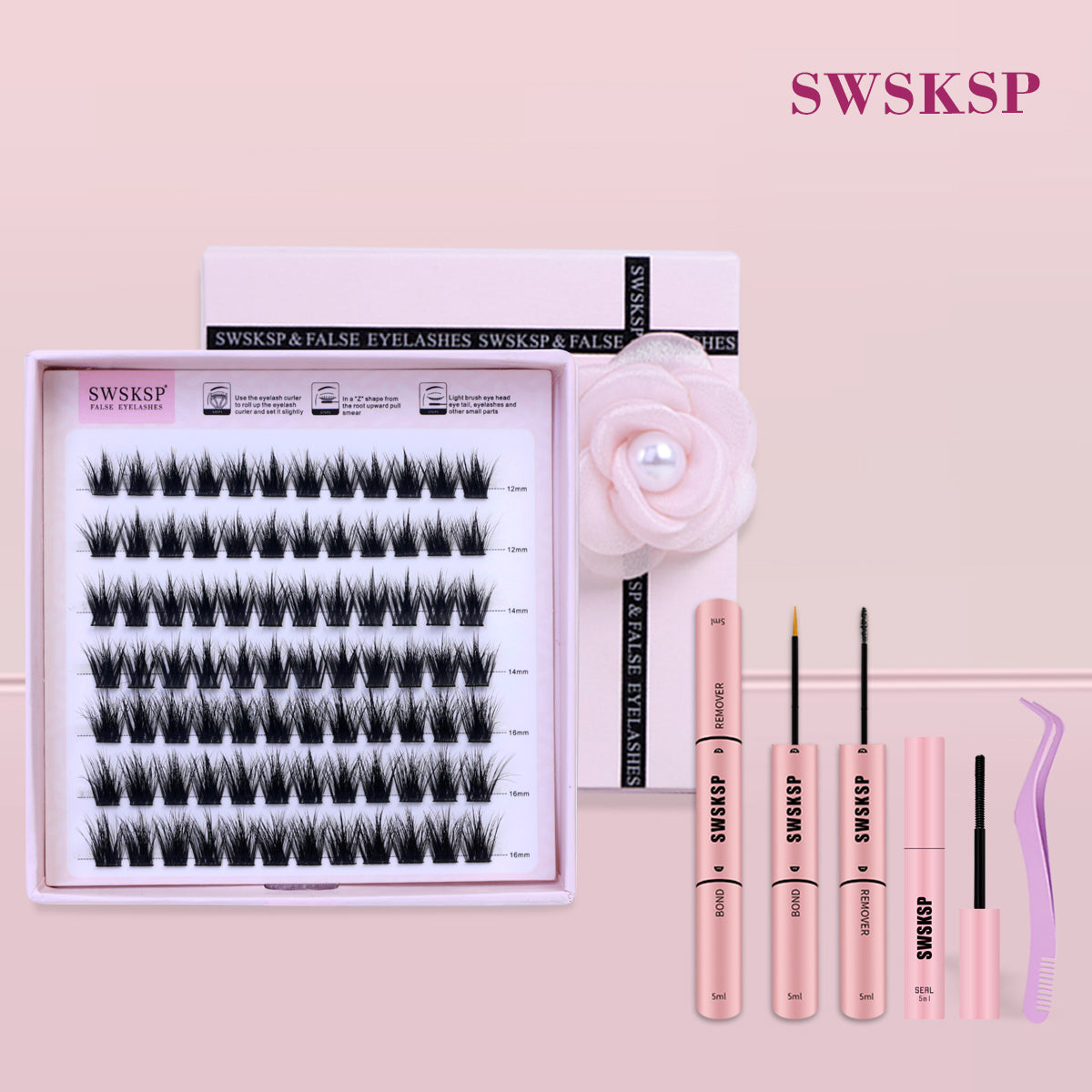 DIY C-Curl Lash Cluster Kit 12–16mm